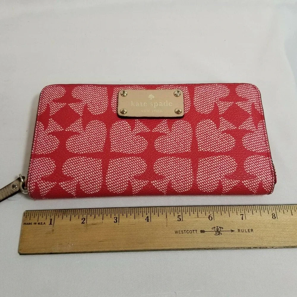 Kate Spade New York Red Saffiano Spade Print 8